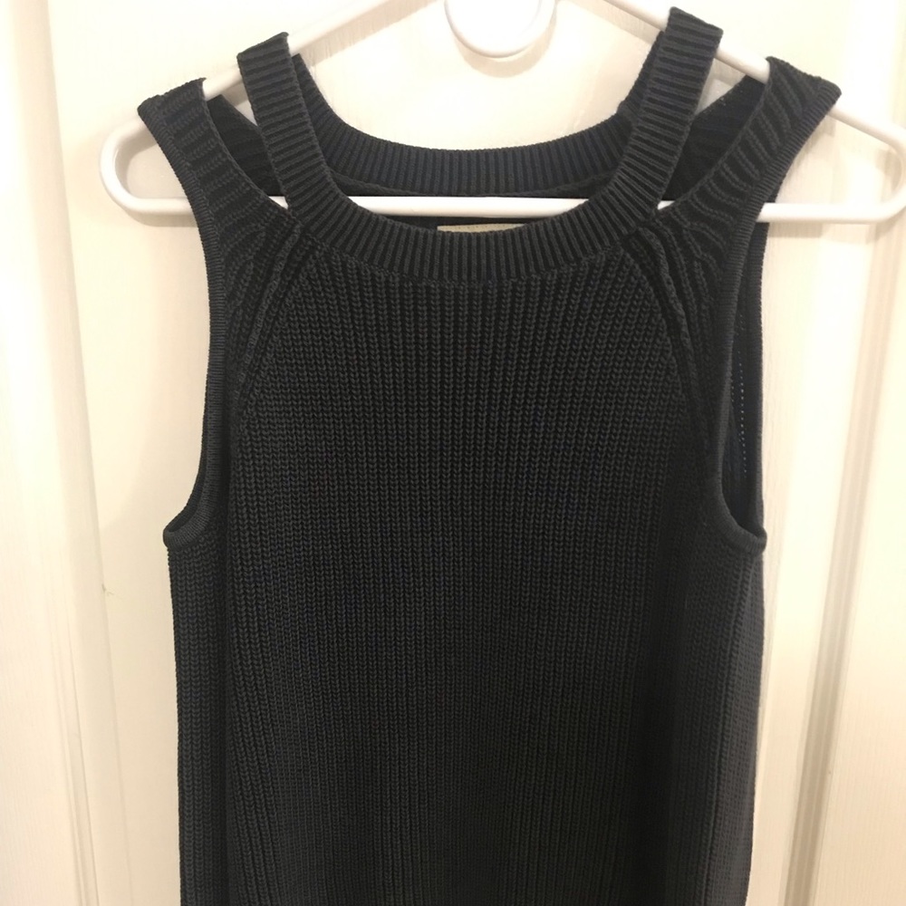 Hollister Ribbed Cold Shoulder Sweater - Size S, Charcoal Gray